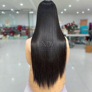 Pelucas rectas de hueso de la mejor calidad, extensiones de cabello con cutícula virgen de encaje con cierre HD, pelucas de cabello crudo vietnamita 100%, cabello humano - Product Image 5