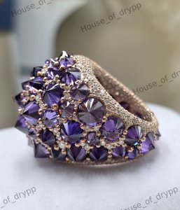 Luxury VVS Moissanite Diamond Sparkling Iced Out 925 Sterling Silver Rhodium Plated women's Party Wear <b>Statement</b> <b>Ring</b> - Product Image 3