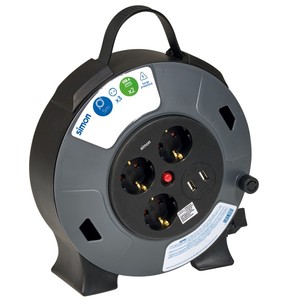 5m. Cavo prolunga estensibile 3 prese + 2 USB 3x1,5mm IP20 (Simon EX924301) - Product Image 1