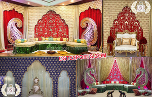 ม่านฉากหลังเวทีแต่งงานแบบไม่ซ้ำใครดีไซน์ม่านแขวนสำหรับฉากหลังงานแต่งงานที่หรูหราและผ้าม่านสำหรับเวทีการต้อนรับแบบอินเดีย - Product Image 3