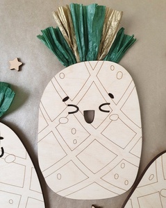 Conjunto de 3 decoraciones infantiles de piña Regalo para niñas o niños Arte de pared - Product Image 5