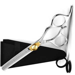 Nouveaux cisailles amincissantes de barbier pour la coupe de cheveux 30 dents lame tranchante idéale pour la maison et le salon avec étui en cuir - Product Image 4