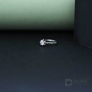 แหวนเพชรมอยส์ซอไนท์สแตนเลสสุดหรูแหวนแต่งงานสำหรับผู้ชายและผู้หญิง - Product Image 3