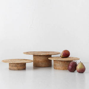 Wholesale Bohemian Rattan Cake Plate Stand Wicker Serving <b>Trays</b> for Kitchen & Restaurant Made in Vietnam - Product Image 3