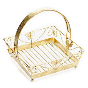 Cesta Decorativa Ecológica de Diseño Ovalado y Elegante, Adorno para Fiestas y Bodas, Cesta de Regalo de Metal Hecha a Mano Tradicional - Product Image 4