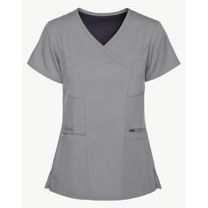 ชุดยูนิฟอร์มสครับสำหรับสตรีชุดยูนิฟอร์มคอวีมีสไตล์ทันสมัยขนาดโลโก้พยาบาลคลินิกโรงพยาบาลคลินิกสปาร้านเสริมสวย - Product Image 5
