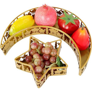 Fantaisie Design Table Décoratif Alimentaire Dessert Plateau Ramadan Plateau De Service Sur Le Thème Fait De Plateau En Métal Eid Célébration Plateau De Service - Product Image 5