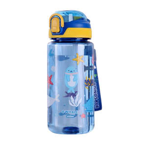Botella de Agua de Plástico de Grado Alimenticio con Estampado de Dibujos Animados para Niños, Libre de BPA, 600 ml, Portátil, Duradera, Taza de Agua Escolar para Niños, Venta al por Mayor - Product Image 1