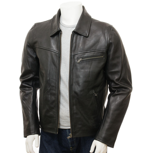 Veste en cuir pour homme, coupe classique ajustée, vêtement d'extérieur tendance, cuir véritable de qualité supérieure, fermeture éclair, vêtement décontracté, fabricant et fournisseur OEM ODM - Product Image 1