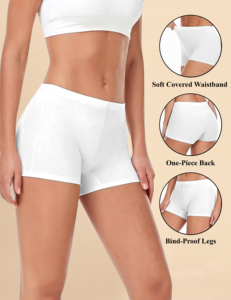 Trendmalls Super coton peigné élasthanne Stretch taille moyenne garçon Shorts pour femmes haute couverture dissimulée ceinture respirant - Product Image 3