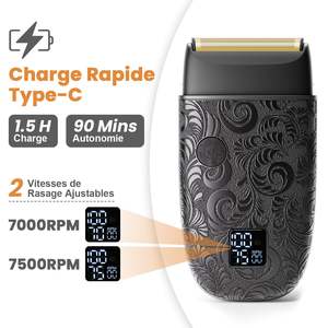 Rasoir Électrique Portable Sans Fil pour Hommes IPX7, Triple Lame, Utilisation Humide/Sèche, Rechargeable et Lavable - Product Image 5