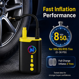 <span class=keywords><strong>Compresseur</strong></span> d'air portable OEM 150 PSI, gonfleur de pneus numérique, pompe électrique 7,4 V CC pour voiture, mini pompe à pneus en alliage d'aluminium pour ballons - Product Image 4