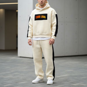 Conjunto Deportivo Personalizado de Alta Calidad en Poliéster/Algodón para Hombre con Logotipo Impreso Personalizado, Conjunto de 2 Piezas con Sudadera con Capucha y Pantalones Deportivos - Product Image 1