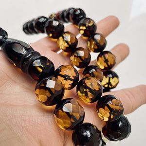 Tespih en ambre baltique fait main à facettes, couleur jaune cerise, Misbaha, chapelet en ambre baltique fait main à coupe diamant - Product Image 6