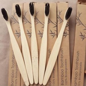 OEM Customizable Soft Charcoal Bamboo <b>Toothbrush</b> Pack <b>Disposable</b> with Free Laser Logo Packaged in a Bamboo Case for Hotels - Product Image 2