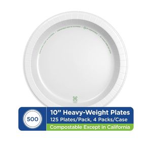 Assiettes en papier Dixie Ultra 10 1/16 pouces, poids lourd, blanches, 125 par paquet, 4 paquets par carton, 500 assiettes (SXP10W) - Product Image 4