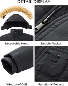 Veste d'hiver longue à capuche pour homme tendance 2025, veste en duvet chaude de haute qualité, personnalisée, moelleuse, résistante au froid - Product Image 5