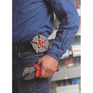 Alicates de crimpado multiusos KNIPEX de 250 mm de longitud con 5 matrices intercambiables para gestión de cables y accesorios - Product Image 4