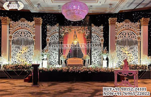 Diseño exclusivo Escenario DE BODA Monet Marco de diseñador de metal Monet Marco para escenario de boda Último Loto de metal para escenario de recepción - Product Image 5