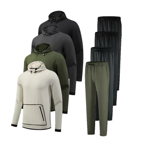 Survêtement de sport à capuche décontracté pour hommes pour l'entraînement d'hiver et le jogging-Design respirant 2 en 1 Bas prix Vente en gros Motif solide - Product Image 1