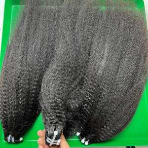 Paquetes de cabello liso Yaki sin procesar Cabello humano crudo Paquetes vietnamitas rectos rizados Extensiones de cabello - Product Image 1