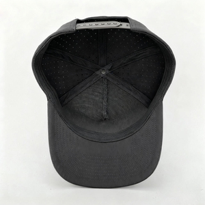 Custom 5 Panel Rubber Patch Logo Snapback Cap Laser Cut Holes Perforated <b>Waterproof</b> <b>Golf</b> Cap - Product Image 2