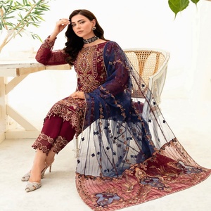 Costumes cousus pakistanais et indiens pour femmes vente entière costumes de mariage vêtements de fête costumes 3 pièces en organza par Ramsha MINHAL 9 - Product Image 6
