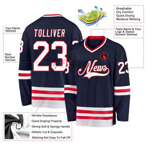 Maillot de hockey sur glace personnalisé de haute qualité, imprimé par transfert thermique, design professionnel, respirant, extensible dans quatre directions, respectueux de l'environnement - Product Image 2