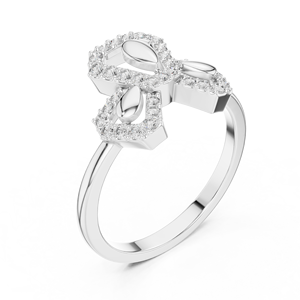 Anillo de moissanita de 14K con elegante diseño de Halo oculto Joyería de diamantes de lujo - Product Image 3