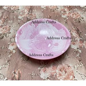 ชามเรซินเสิร์ฟทรงกลมทำจากเรซินชามสลัดทำมือทำจากเรซินสีขาวหมุนพื้นผิวหินอ่อนสุดหรู - Product Image 4