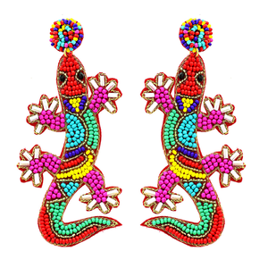 Logo personnalisé fait à la main à la mode perle de rocaille brodée boucles d'oreilles design lized meilleures ventes cadeau parfait - Product Image 1