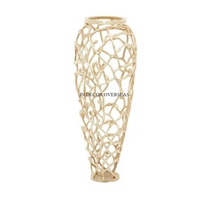 Arte creativo moderno Diseñador elegante Chapado en oro de alta calidad Metal resistente Aspecto atractivo Florero Suministros de decoración del hogar - Product Image 1