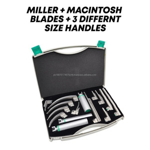 Set de Laringoscopio Eléctrico de Fibra Óptica Medivolve H15-Piece con Hojas Miller + Macintosh, Mangos de Acero Inoxidable, Certificado CE, EMT - Product Image 2