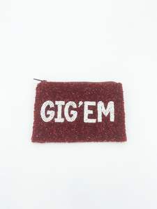 Unique Stylish Embroidery <b>Pink</b> & Green Seed <b>Beaded</b> Bow Small Wallet <b>Bag</b> With Handwork & Fashionable Look By Hiba Enterprises - Product Image 6