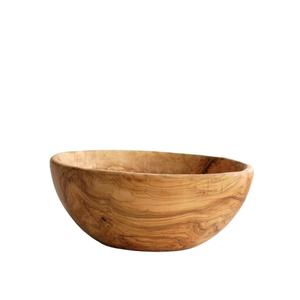 Cuenco de madera fuerte y elegante de estilo redondo clásico con textura suave y acabado resistente al agua perfecto para mesa de comedor de cocina - Product Image 2