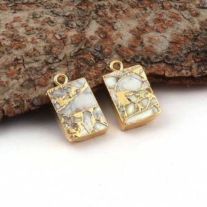 Femmes bricolage mode bijoux à bricoler soi-même faisant connecteur pendentif Turquoise Howlite diamant pierres précieuses pendentif à breloque pendentifs fins charmant - Product Image 3