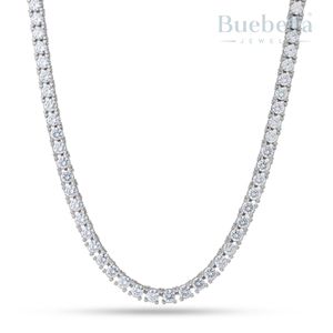 Venta caliente 925 Plata 14K Chapado en oro 5mm Moissanite Diamond Tennis Cadena Collar para hombres Collares de moissanita de calidad premium - Product Image 3