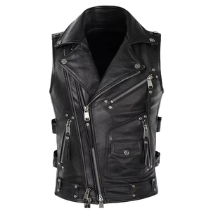 Chaleco de cuero para hombre hecho en Pakistán para ropa informal, Chaleco de cuero para hombre superventas para ropa exterior, Chaleco de cuero transpirable para hombre - Product Image 1