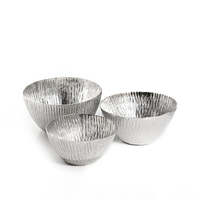 Ensemble de 3 plateaux de service en métal avec bol de dattes Design unique Nouveau plateau de service pour les fêtes servant des fruits au chocolat en vente en gros
