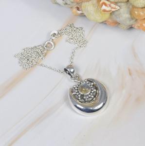 Labradorite-Pendentif en argent sterling 925 avec chaîne, forme ronde, bijou fait main, cadeau pour filles - Product Image 3