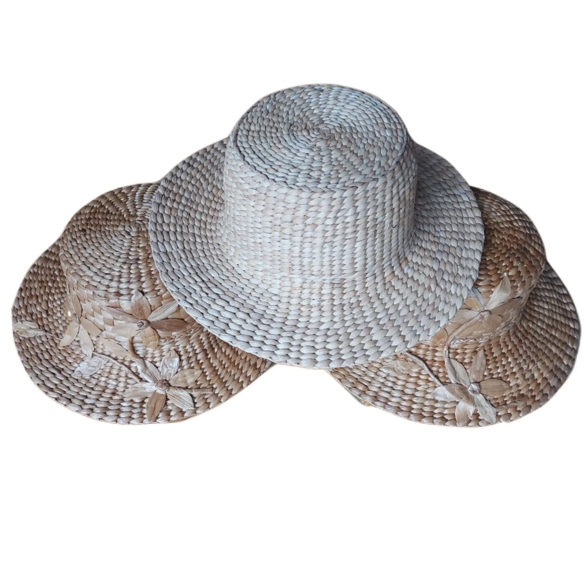 WATER HYACINTHHATS-ドンタップベトナムメーカーからの女性ギフト用のファッショナブルな手作りトラベルビーチ夏の女性用帽子
