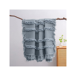 Manta de Salón Acogedora y Duradera de 50x70 Pulgadas, Tejida a Mano en India, con Textura Acrílica de Nudos, Diseño en Zigzag y Borlas, para Compradores que Buscan Comodidad - Product Image 2