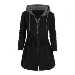 Abrigo ajustado informal para mujer, Parka con capucha bordada, abrigo cálido de invierno con Chaqueta de algodón acolchada de lona - Product Image 4