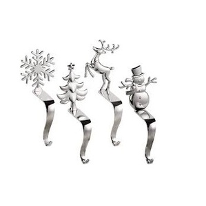 4 pièces Crochets porte-bas de Noël Clips pour décorations de fête de Noël Cintres de cheminée Bas de Noël en métal - Product Image 2