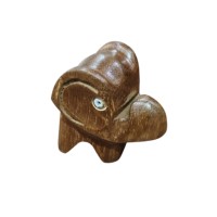 Statue d'éléphant mignon Sculpture en bois Art déco pour décorations de bureau à domicile Statues en bois fonctionnelles Figurines pour bureau à domicile