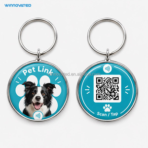 Etiqueta NFC para Mascotas con Código QR y Logotipo Personalizado Antipérdida, Collar para Perros y Gatos de PVC Epoxi para Seguridad - Product Image 1