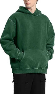 2026 Custom Oversized Zipper-Up Pullover <b>Hoodie</b> 100% Cotton <b>Fleece</b> Solid Puff Hooded Streetwear Winter Embroidered - Product Image 3