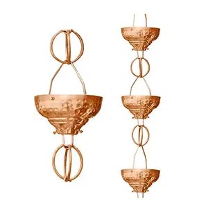 Direct Factory Sales Manufacturer Decorative Natural Pure Copper Hanging Metal Rain Chain for Garden Metal House Ornament
