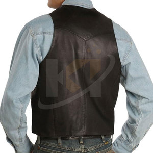 Best Selling For Adult Men Leather <b>Vest</b> Genuine Leather In New Style High Quality Breathable Fashion Leather <b>Vest</b> - Product Image 3