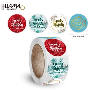 สติกเกอร์ของขวัญคริสต์มาสขายส่ง Huamao สติกเกอร์ติดเองลายสุขสันต์วันคริสต์มาสสำหรับห่อของขวัญและบรรจุภัณฑ์ - Product Image 2